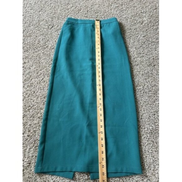 Sincerely Jules Womens Teal Midi Pull On Skirt Elastic Back Slit Back Size Small - Picture 6 of 14